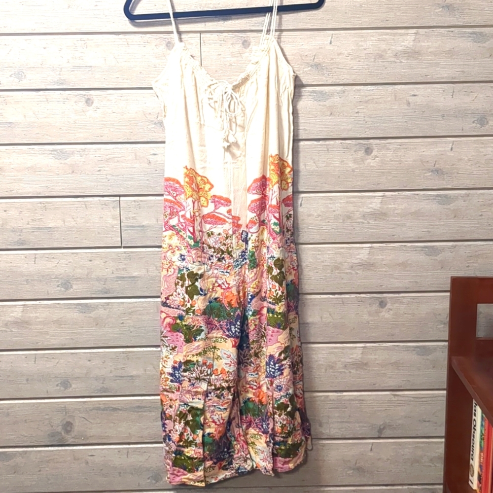 Stunning Asian Anthropologie soft Capri jumpsuit